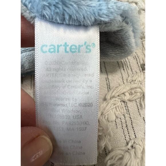Carter's Blue Tan Puppy Dog Soother Baby Blankie Security Blanket Lovey Plush - Picture 4 of 7